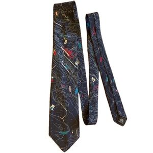Vintage Maximillian Vancouver Silk Tie – Urban Map Print – 58” x 3” (3/$25)